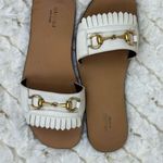 Gucci  White and Gold Slide Sandals with Fringe Size 39 Photo 1