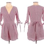 SEEK the Label  Red Gingham Half Tie Sleeve Romper V Neck Wrap Small Photo 1