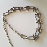 Silver Rhinestone Sparkly Link Necklace Photo 4