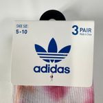 Adidas  Women Crew Socks 3 Pack Shoe Size 5-10 Tie Dye White Pink Orange Trefoil Photo 4