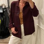 Vintage oversized coatigan blazer shirt jacket maroon purple small Red Photo 7