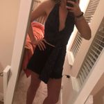 Navy Patterned Tie Crop Shirt Blue Photo 3