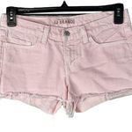 J Brand SZ 26 Cut-Off Jean Shorts Low-Rise Frayed Hems Pocket Zip-Fly Light Pink Photo 0