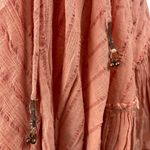 Free People Coral Sleeveless Deep V Neck Ruffle Boho Mini Swing A Line Dress S Photo 4