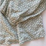 mint pastel light sage green polka dot blouse shirted ruched smocked top Photo 10