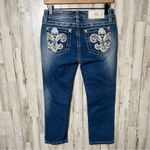 Miss Me Y2K Fleur De Lis Bling Mid Rise Capri Crop Jeans Studded Womens Size 27 Photo 5