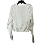 Good American NWT Faux Wrap Blouse XS Ivory Cuffed Blouson Long Sleeve V-Neck Photo 2