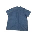 Bobbie Brooks Woman Embroidered Denim Shirt Cottagecore Short Sleeve Top Blue Size 18 Photo 3
