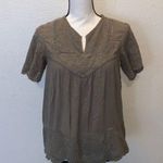 Knox Rose  green lace v-neck short sleeve shirt Photo 0