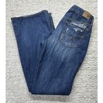 American Eagle  Vintage Hi Rise Flare Jeans Women's 10 Long Distressed 34 Inseam Photo 9