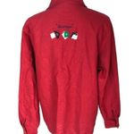 Allyson Whitmore Linen Blend Embroidered Details Button Down Long Sleeve Shirt Red Size L Photo 2