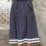 Macy's Polka dot skirt, long skirt, navy skirt, bow skirt, knee length skirt, tea skirt Photo 4