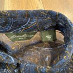 Eddie Bauer Womans Blue Sheer Paisley Button Up Shirt Size XS Photo 3