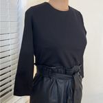 Black Dress by Spense with Faux Leather Skirt Size Small Photo 1