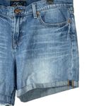 Lucky Brand  Roll Up Denim Shorts Distressed High Rise Blue Boho Size 12 / 31 Photo 6