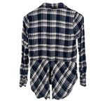Lucky Brand Women XS Blue Plaid Thrashed Collar Button Down Shirt Casual Momcore Photo 2