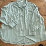 Wonderly Woman’s Plus Size  Button Down Shirt Size 3X Sage Green Photo 3