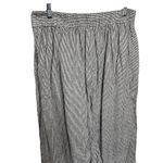 Max Studio  Vertical Striped Crop Pants Sz Large Gray White Linen Blend Straight Photo 3
