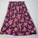 American Eagle Vintage Outfitters Floral Midi Skirt Women's 12 Purple Flare Boho Photo 5