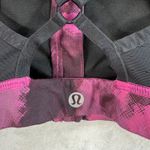 Lululemon  Sweaty Endeavor Sports Bra Zip Front Medium Impact Pink Black Size‎ 6 Photo 5
