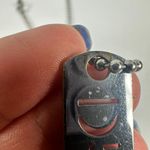 Christian Dior Silver Tone Dog Tag Ball Chain Pendant Necklace Photo 5