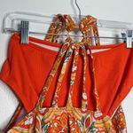 Cupshe NWT  Floral‎ V-Neck Tankini Top & Standard Bottoms Set Orange Medium Photo 6