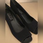 Stuart Weitzman for Russell & Bromley blue canvas and leather heel shoes US 10 Photo 1