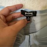 Privy  Blue Mesh Corset Bodysuit Ruched Sleeves NWT Coquette Photo 1