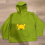 Disney Vintage Winnie The Pooh Green With Yellow Fleece Pullover Hoodie Size Medium Photo 8