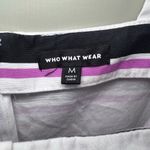 Who What Wear Striped White and Purple Romper Photo 1