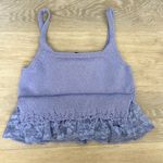 ZARA Lilac Knit Lace Trim Cami Top Size M Photo 6