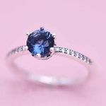 Pandora Blue Sparkling Crown Ring Photo 4