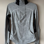 Lululemon ‎ Women’s Base Runner 1/2 Zip Gray and Black Pullover Size 6 Photo 0