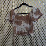 Melrose and Market WEST OF MELROSE The Good Ties Babydoll Top nude tie dye crop top size L Photo 4