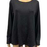 Mario Serrani Italy Black Long Sleeve Soft Knit Top Rounded Neckline Medium Photo 0