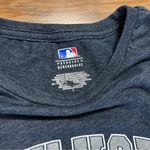 Women's Large New York NY‎ Yankees Top Short Sleeve Baseball MLB Glitter Blue Photo 2