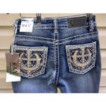 H&Y Premium‎ Collection Embellished Flared Leg Dark Wash Size 7/8 Jeans Blue Photo 1