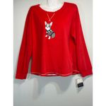 Kensie Women's Pajama Set French Bulldog Christmas Print Red Long Sleeve MED NWT Photo 1