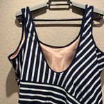 Lands' End  Women’s Striped Swimsuit Navy White Size 18 Photo 5
