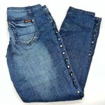 Zana Di Zana-di Wormen's Skinny Dark Wash Jeans w/Studs Down the Outer Thigh-Jr. Size 9 Photo 0