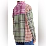 BP . Patchwork Pink Green Plaid Flannel Shirt Photo 1