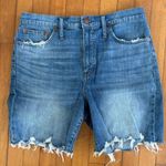 Madewell Size 30 High Rise Denim Mid Length Jean Shorts Raw Hem Photo 2