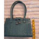 Liz Claiborne NWOT Accessories Teal Croc Embossed Mini Handbag Bow & Tassel Photo 6
