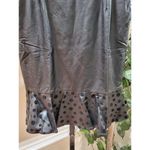 Hommage Women Solid Black Polyurethane Pull On A-Line Knee Length Skirt Size S Photo 2