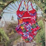 Caribbean Joe  floral coral swimsuit size 12 Photo 4