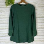 J.Jill  Green Waffle Knit Long Sleeve Top Photo 1