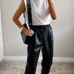 ZARA Women’s Faux Leather Baggy Joggers in Black Size XS Photo 0