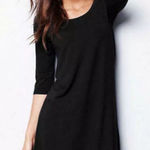 Eileen Fisher Black Viscose Stretch Tunic Dress Medium Photo 0