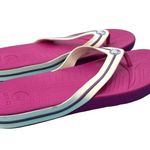 Crocs Purple White Flip Flops Sandals Thongs Size M 9 W 11 Like New Photo 2