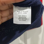 St. John  Vintage Knit Red and Navy Nautical Logo Long Sleeve Top Sz Small Petite Photo 4